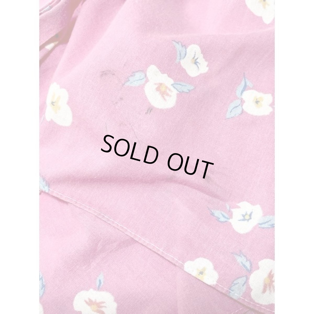 画像19: フリルレース サーキュラーデザイン リボン パフスリーブ 花柄 ヴィンテージドレスワンピース ピンク レトロ アメリカ古着 (19)