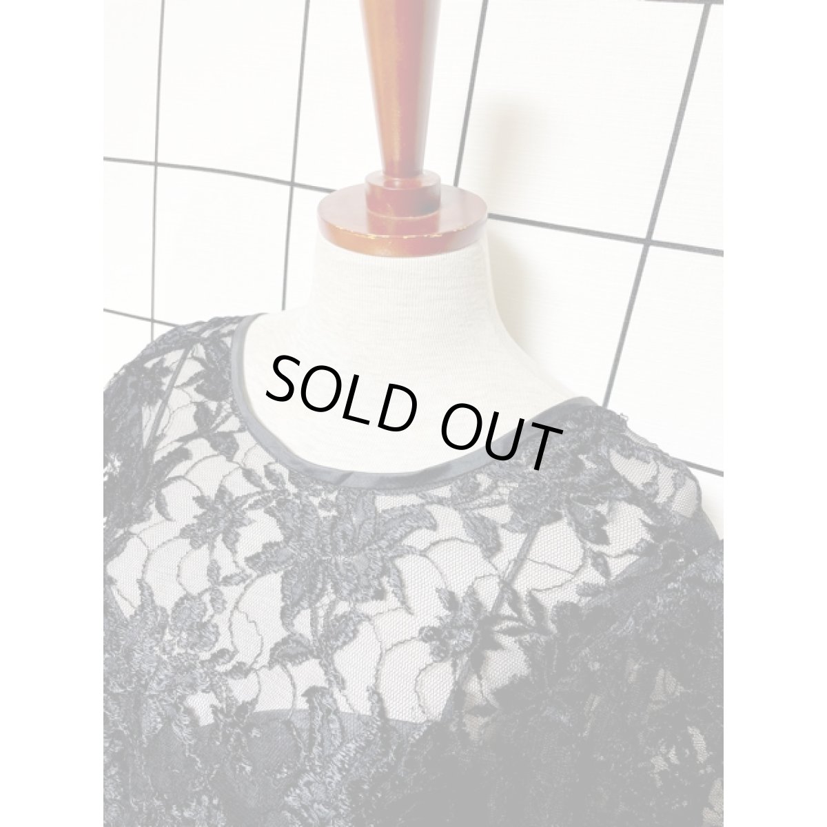 画像5: パーティー衣装にもおすすめ フラワーレース切り替え ビッグリボン アシンメトリー バックシャン クラシカル アメリカ古着 ヴィンテージドレス (5)