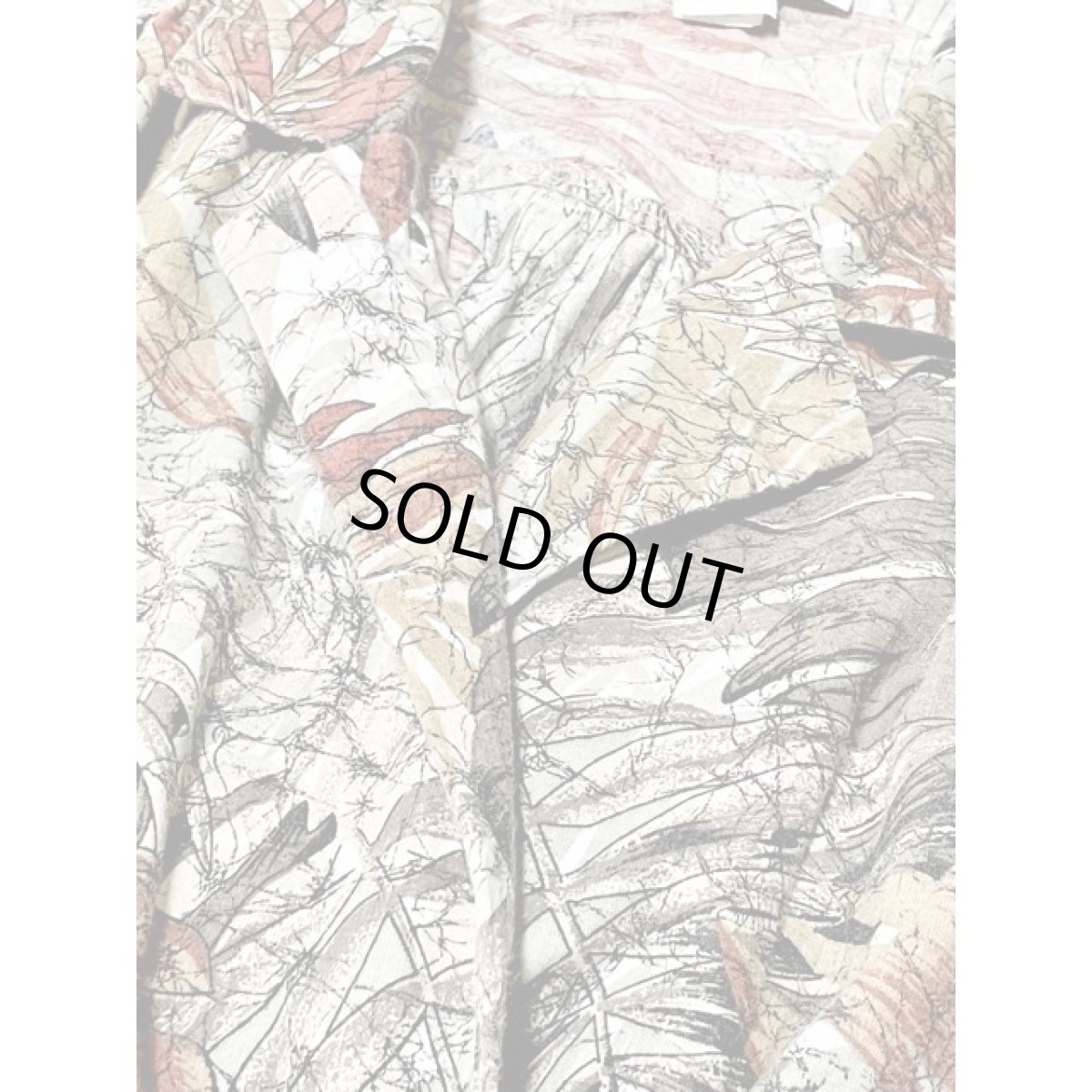 画像10: 大胆なボタニカル柄 フレンチスリーブ ウエストゴム 半袖 レトロ アメリカ古着 ヴィンテージワンピース (10)