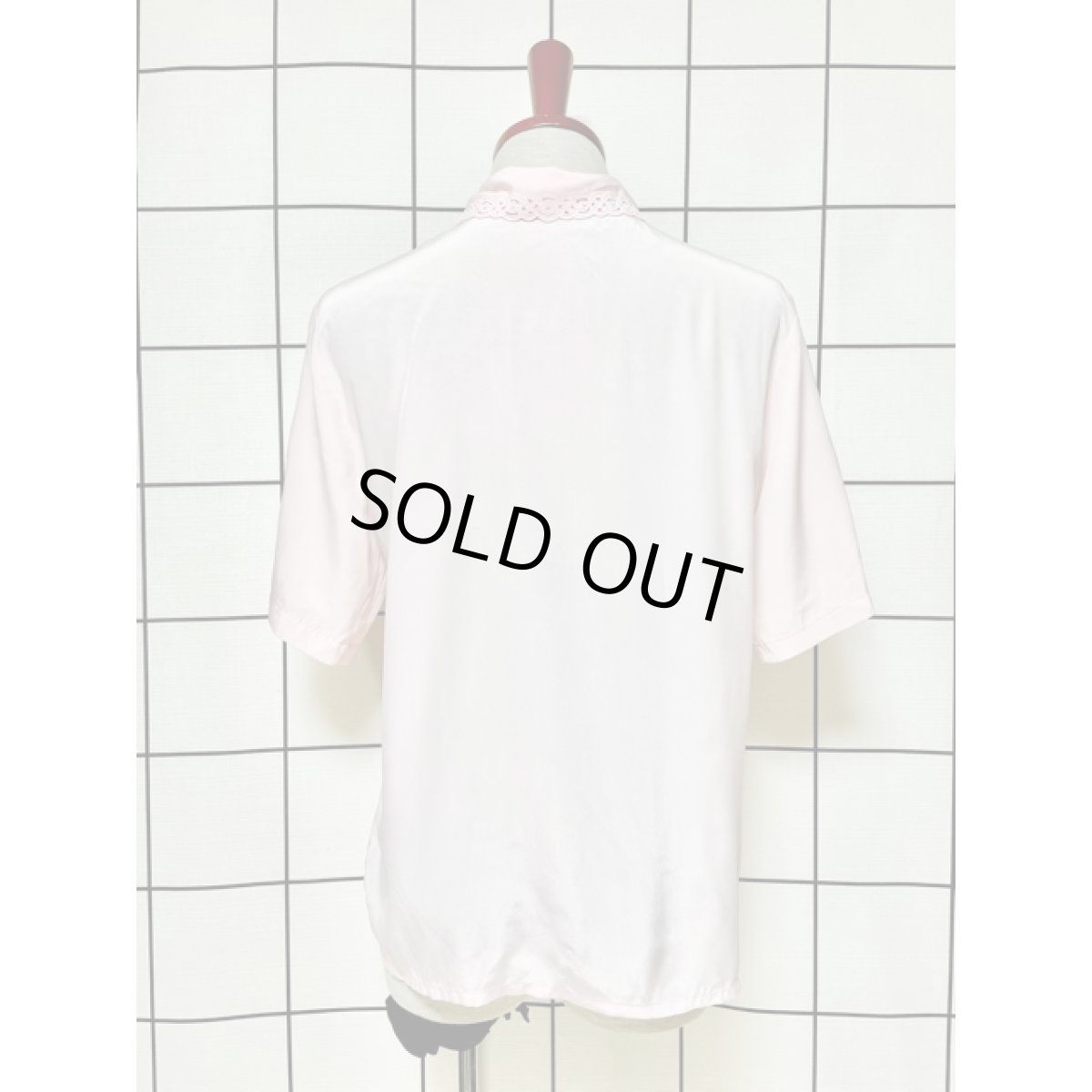 画像2: ピンク フロントタック カットワークデザイン レトロ アメリカ古着 シャツ ヴィンテージブラウス (2)