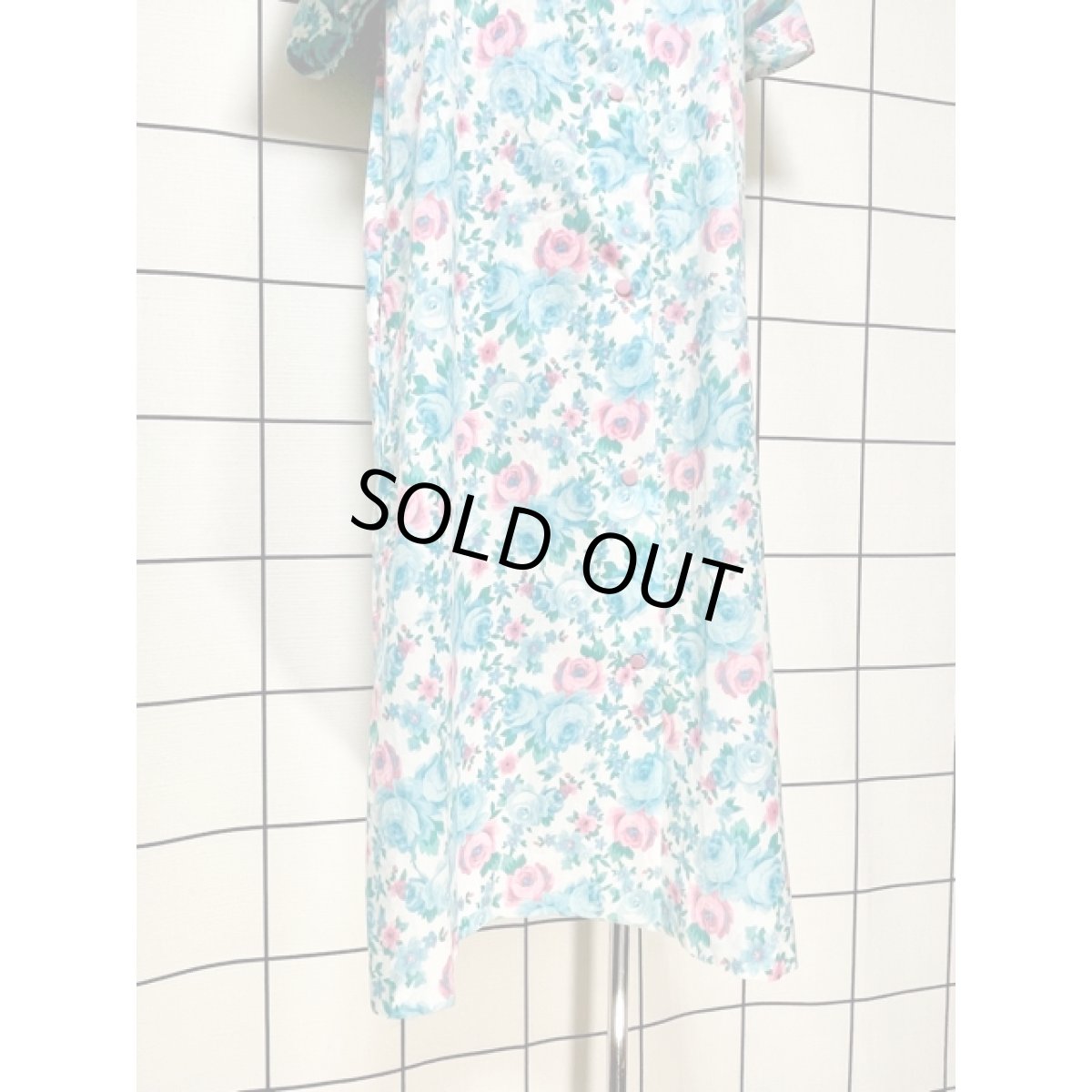 画像7: 花柄 前開き 爽やか 半袖 レトロ ガーリー アメリカ古着 ヴィンテージシャツワンピース (7)