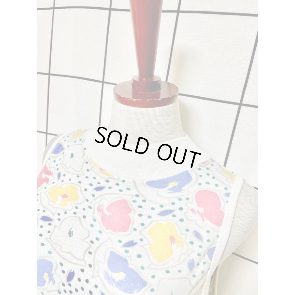 画像5: アート調フラワー柄 ベスト アメリカ古着 ホワイト レトロ (5)