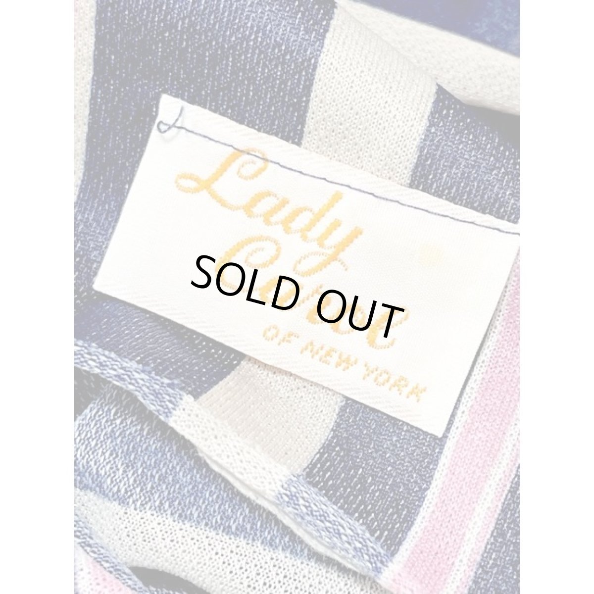 画像13: ストライプ ウエストゴム レトロ ヴィンテージワンピース アメリカ古着 ネイビー (13)