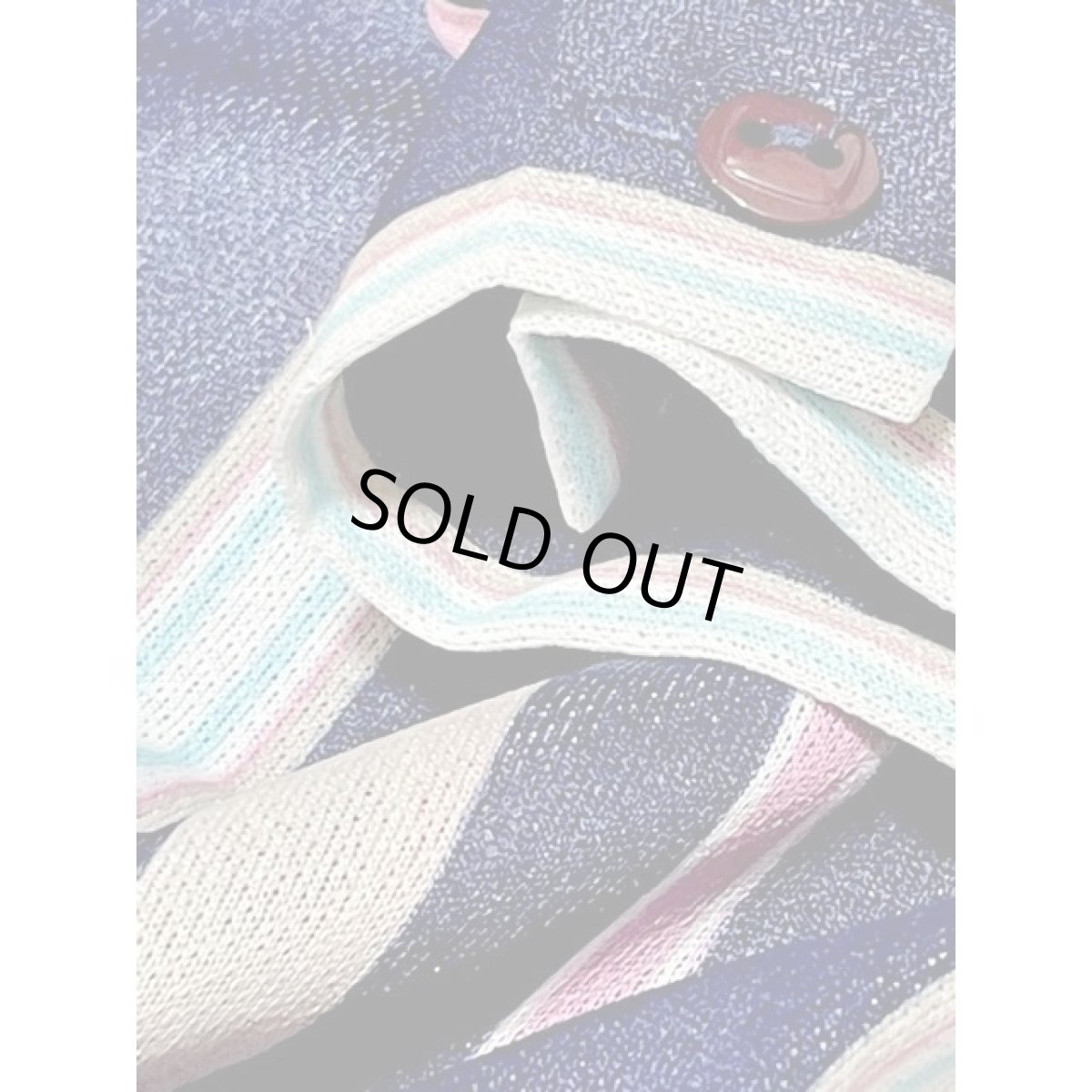 画像12: ストライプ ウエストゴム レトロ ヴィンテージワンピース アメリカ古着 ネイビー (12)