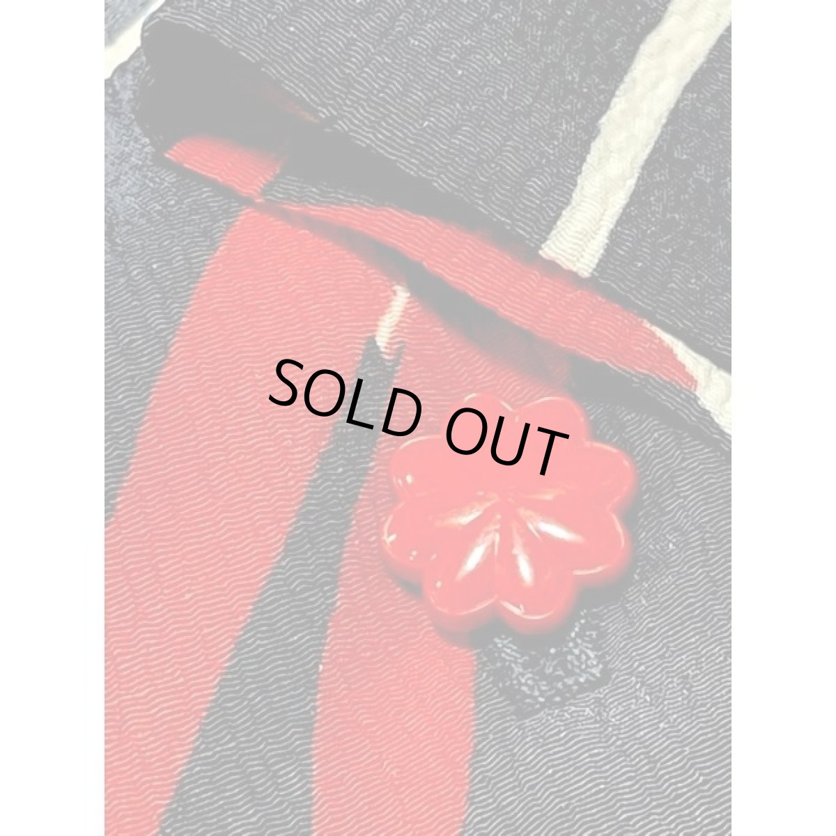 画像9: フランス古着 ヴィンテージブラウス アート調柄 花型ボタン ノーカラー 半袖 シャツ ネイビー (9)