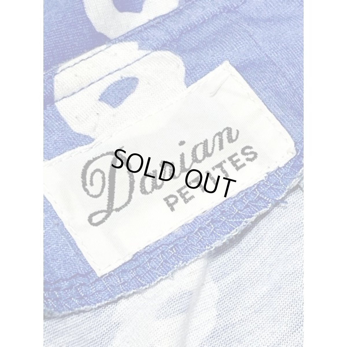 画像14: サークル柄 ブルー 半袖 レトロ アメリカ古着 ヴィンテージワンピース (14)