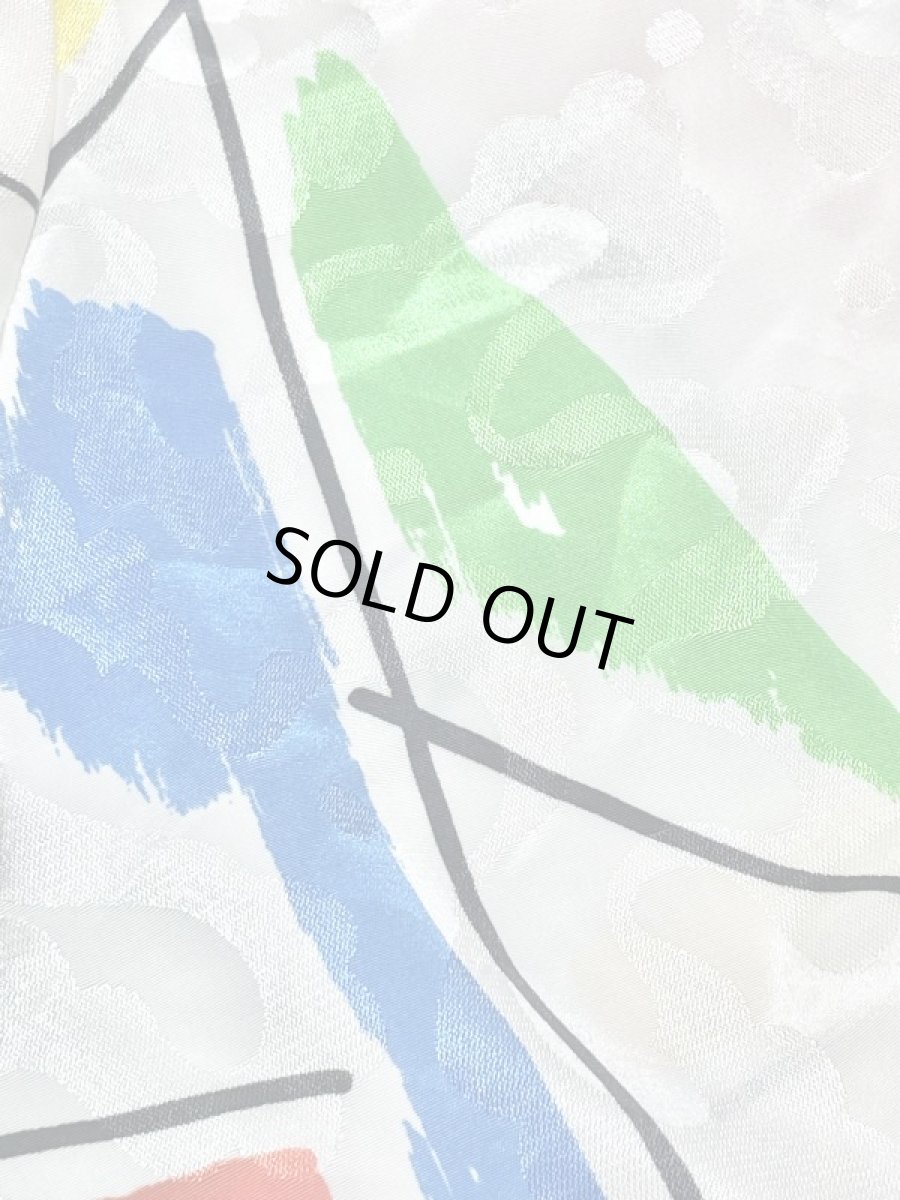 画像9: カラフルアート柄 ホワイト ブラウス ヴィンテージ アメリカ古着 レトロ シャツ (9)