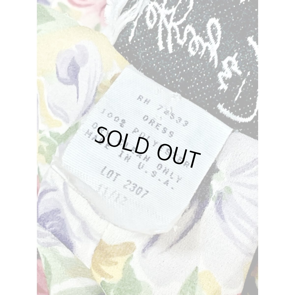 画像15: 総花柄 ウエストリボン 半袖 レトロ アメリカ古着 ヴィンテージワンピース (15)