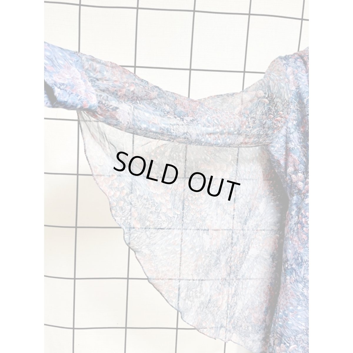 画像8: パーティーや衣装などにもおすすめ 70's Vintage 花柄 シア レトロ ヨーロッパ古着 ヴィンテージロングドレス (8)