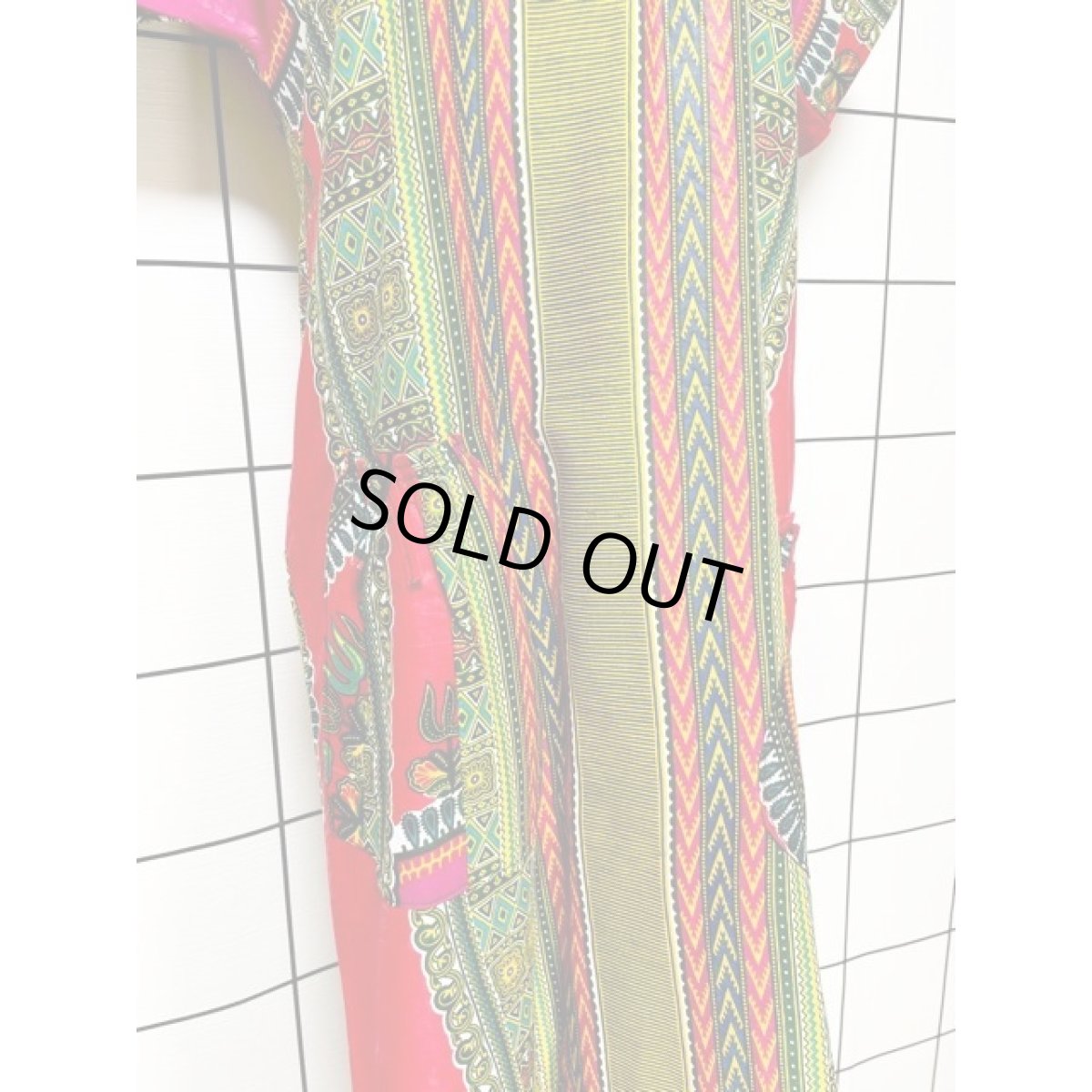 画像7: アフリカンバティックドレス 半袖 ヴィンテージ 古着 エスニック レトロ (7)