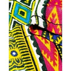 画像14: アフリカンバティックドレス 半袖 ヴィンテージ 古着 エスニック レトロ (14)