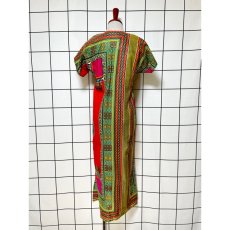 画像2: アフリカンバティックドレス 半袖 ヴィンテージ 古着 エスニック レトロ (2)