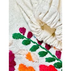画像15: メキシコ製 鳥刺繍 花刺繍 フォークロア 半袖 レトロ ヴィンテージメキシカンドレス ホワイト 白 (15)