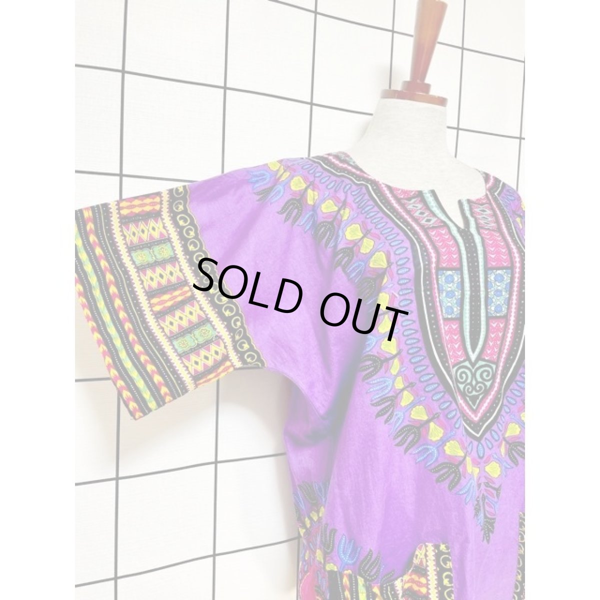 画像6: アフリカンバティック トップス プルオーバー 半袖 ヴィンテージ 古着 エスニック レトロ (6)