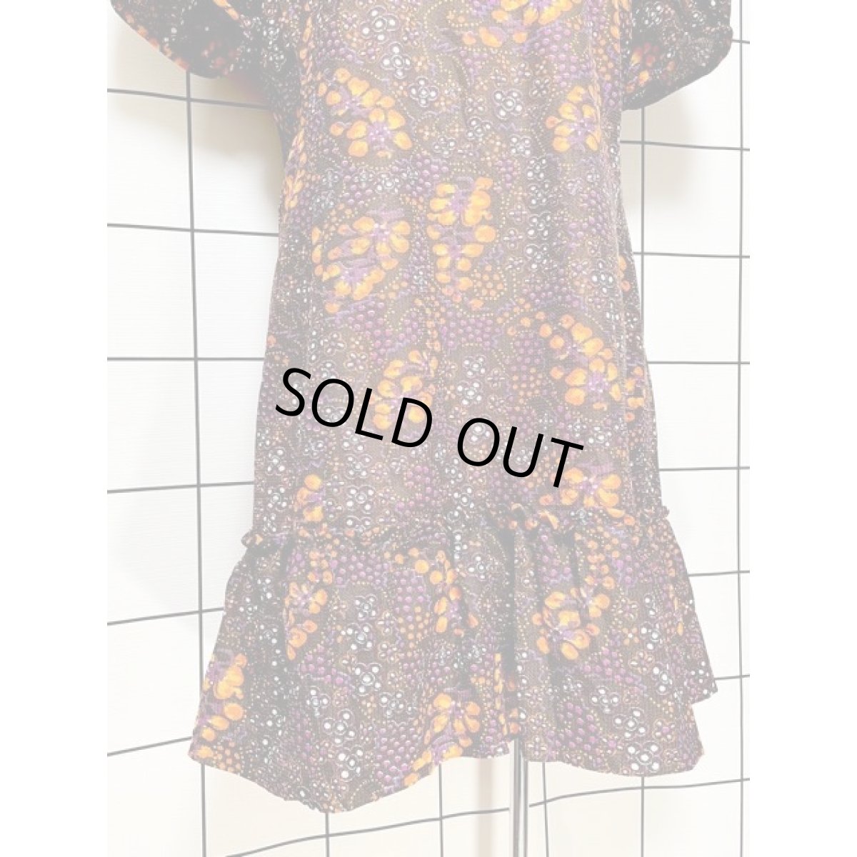 画像8: フランス古着 レトロポップ 60's パフスリーブ ティアード ヨーロッパ ヴィンテージワンピース (8)