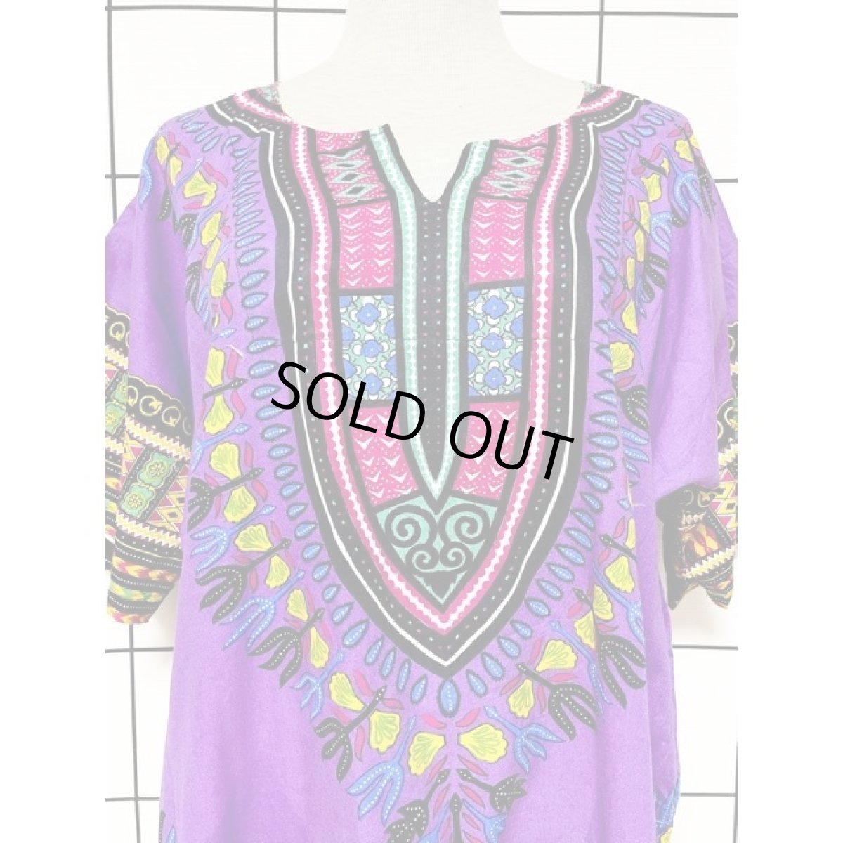 画像7: アフリカンバティック トップス プルオーバー 半袖 ヴィンテージ 古着 エスニック レトロ (7)