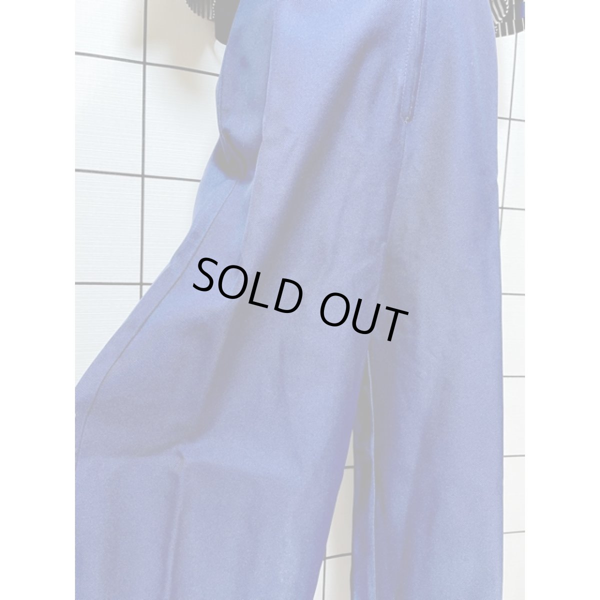 画像12: 大人マリンスタイル ストライプ柄 ボーダー柄 ネイビー 切り替えし フロントジッパー ウエストリボン半袖 レトロ USA古着 ヴィンテージオールインワン (12)