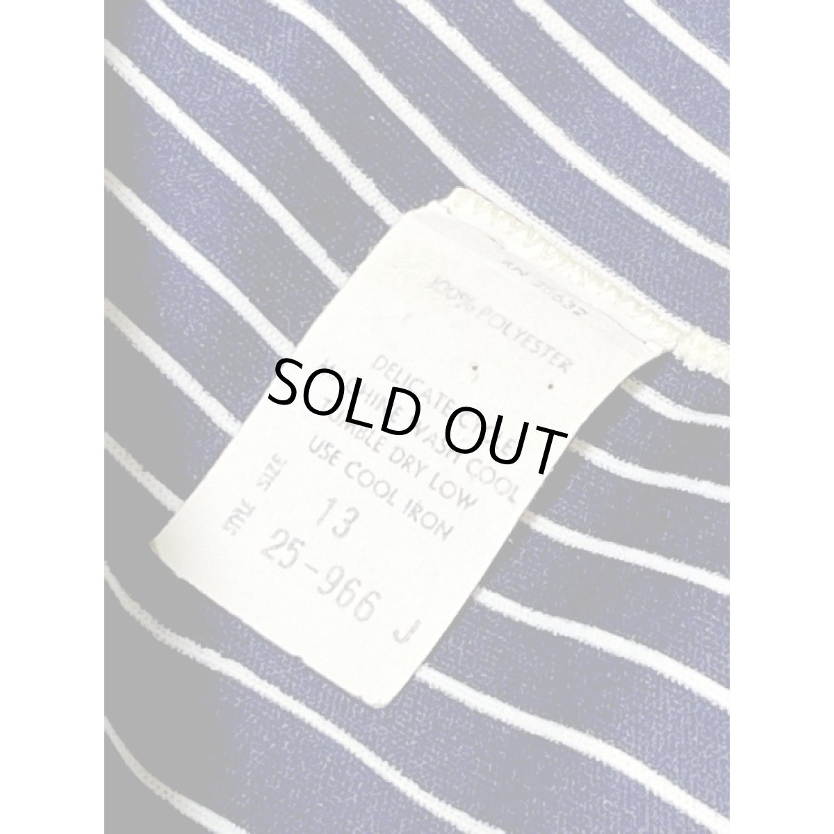 画像17: 大人マリンスタイル ストライプ柄 ボーダー柄 ネイビー 切り替えし フロントジッパー ウエストリボン半袖 レトロ USA古着 ヴィンテージオールインワン (17)