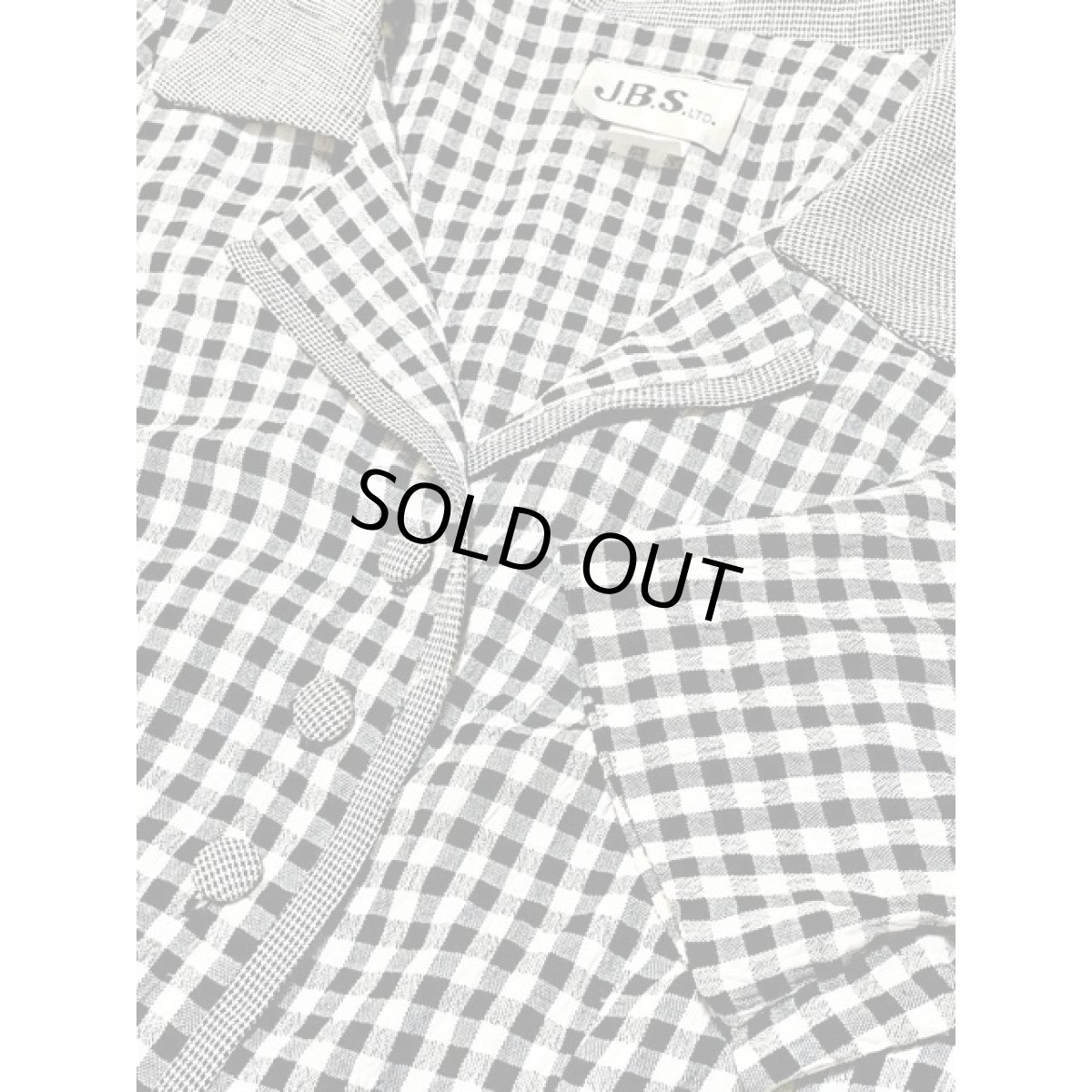 画像10: ギンガムチェック 前開き モノトーン 半袖 レトロ アメリカ古着 ヴィンテージシャツワンピース (10)