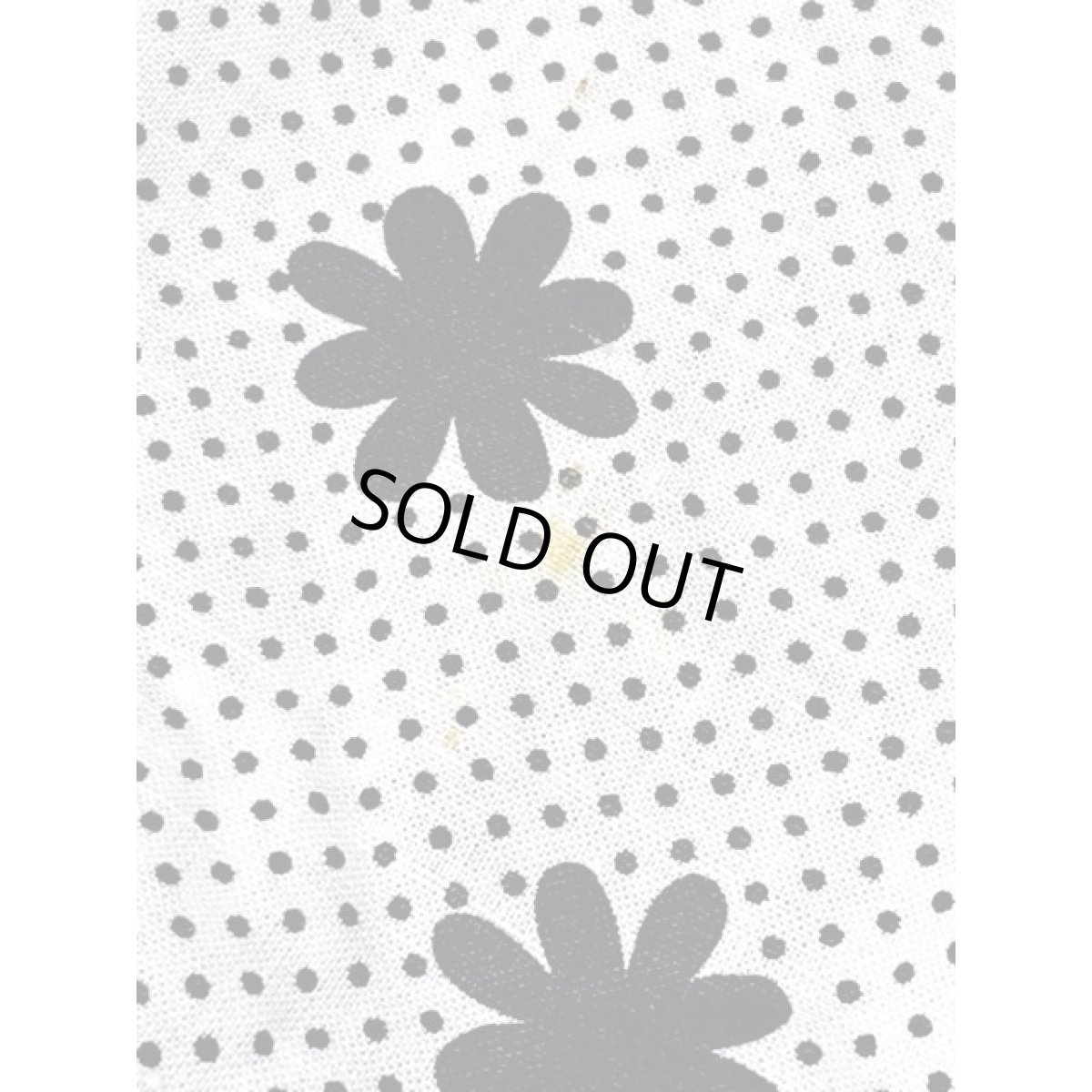 画像12: モノクロドット 花柄 レース ウエストリボン レトロ ヨーロッパ古着 ヴィンテージスカート (12)