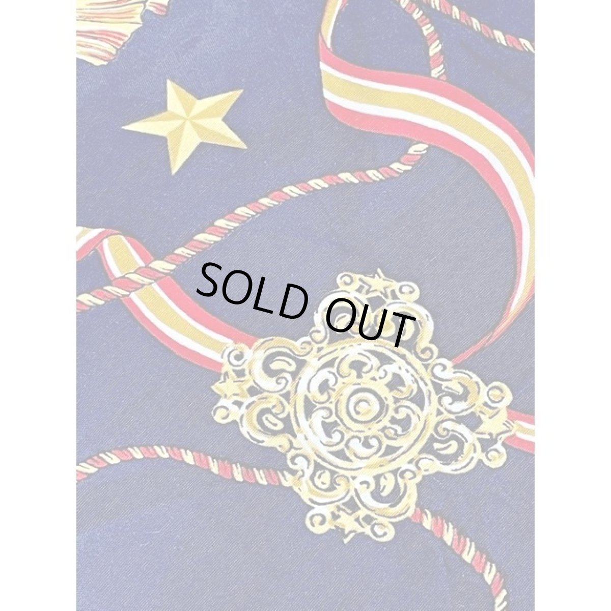 画像8: タッセル柄 スター スカーフ柄 ネイビー ウエストゴム レトロ アメリカ古着 ヴィンテージスカート (8)