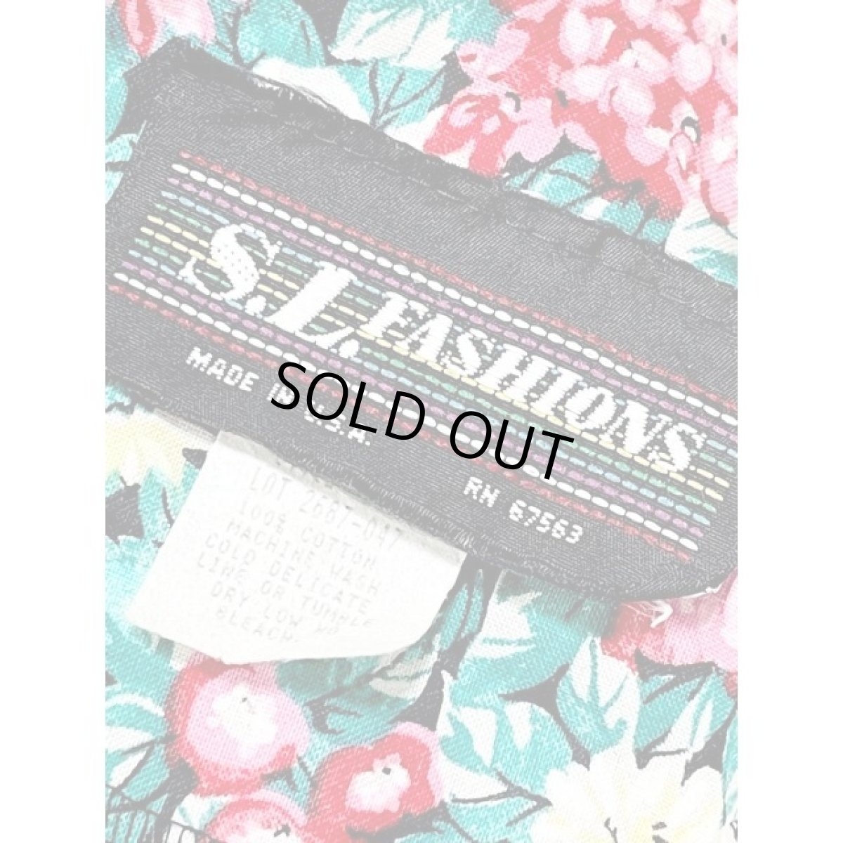 画像15: 総花柄 花刺繍入りレース襟 ウエストゴム クラシカル ガーリー レトロ アメリカ古着 ヴィンテージワンピース (15)