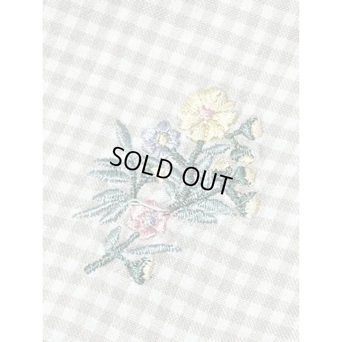 画像9: チェック柄  花刺繍 襟にも刺繍 レトロ アメリカ古着 半袖 シャツ ヴィンテージブラウス (9)