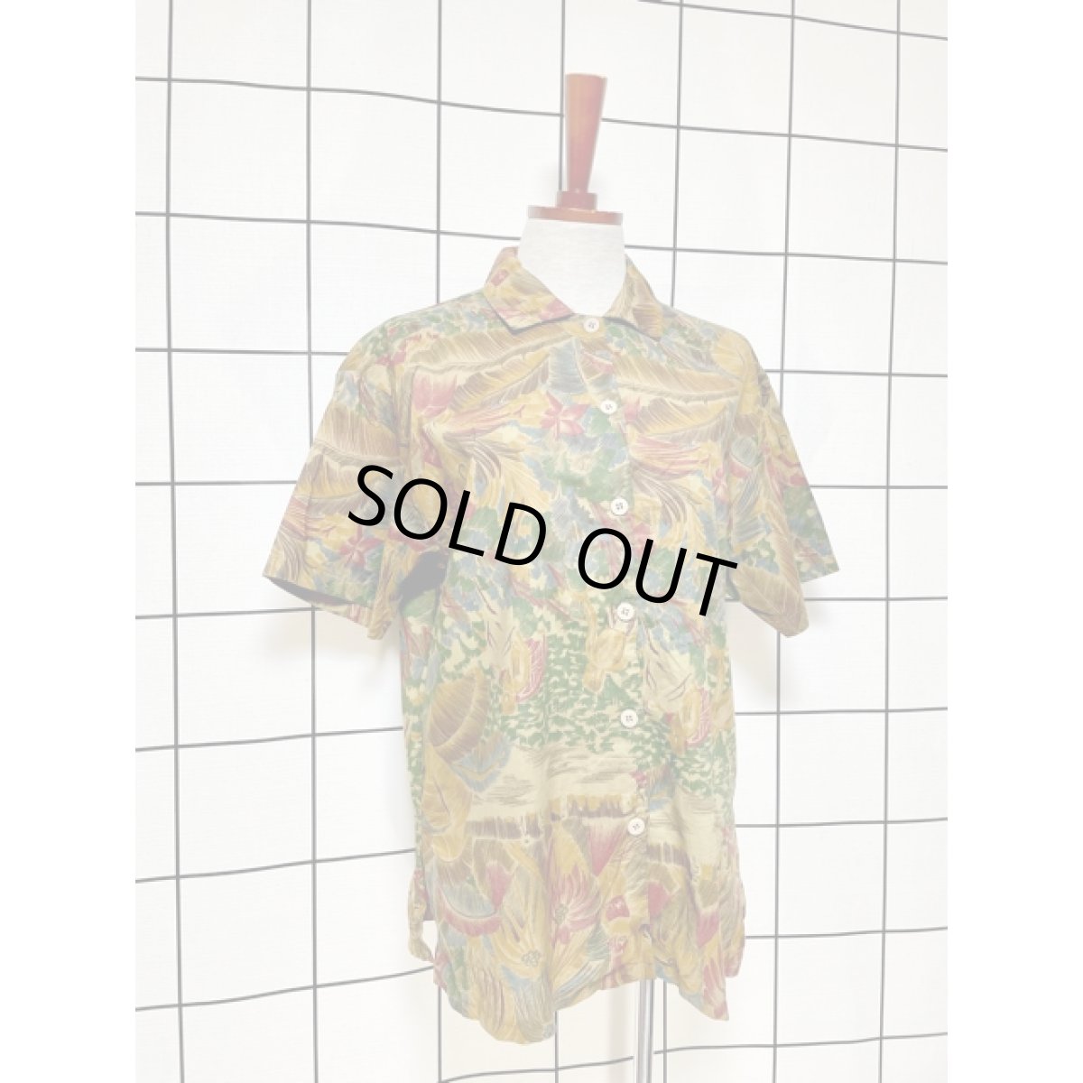 画像3: ボタニカル柄 半袖 アメリカ古着 シャツ ヴィンテージブラウス (3)