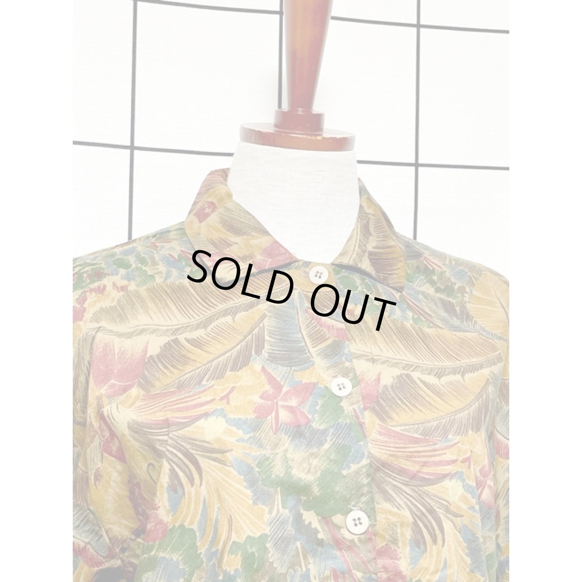 画像5: ボタニカル柄 半袖 アメリカ古着 シャツ ヴィンテージブラウス (5)