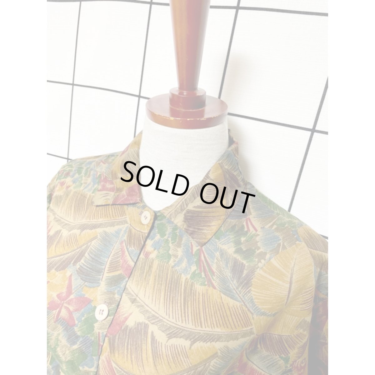 画像4: ボタニカル柄 半袖 アメリカ古着 シャツ ヴィンテージブラウス (4)