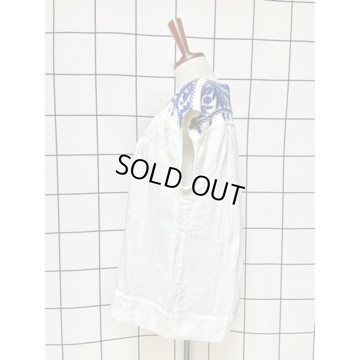 画像2: 刺繍 レトロ アメリカ古着 半袖 シャツ ヴィンテージブラウス (2)