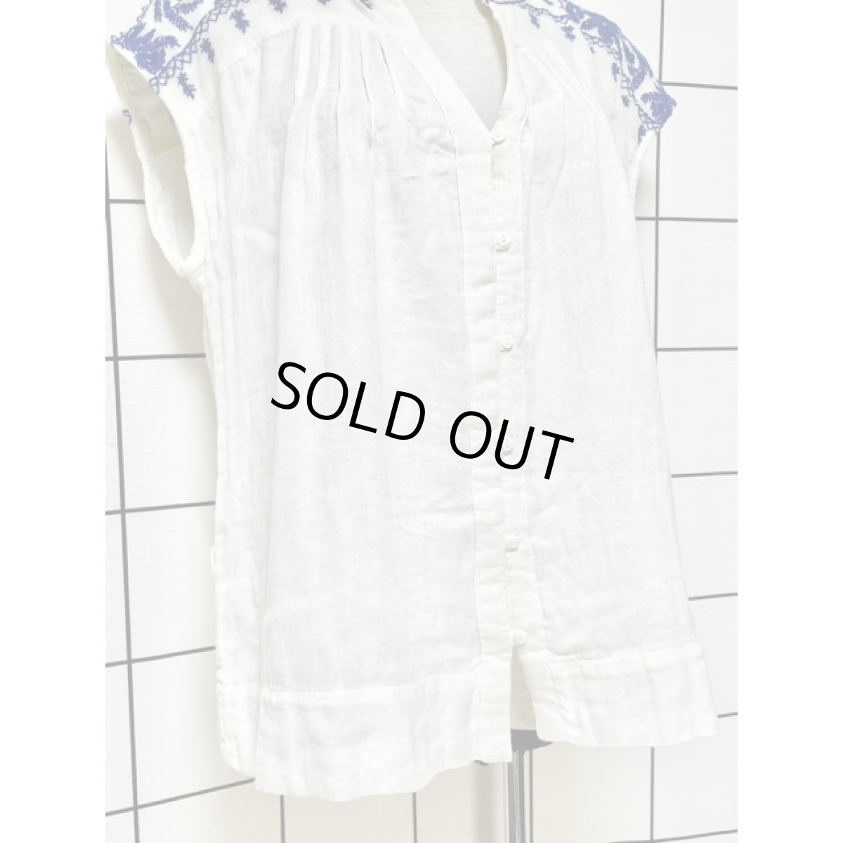 画像7: 刺繍 レトロ アメリカ古着 半袖 シャツ ヴィンテージブラウス (7)