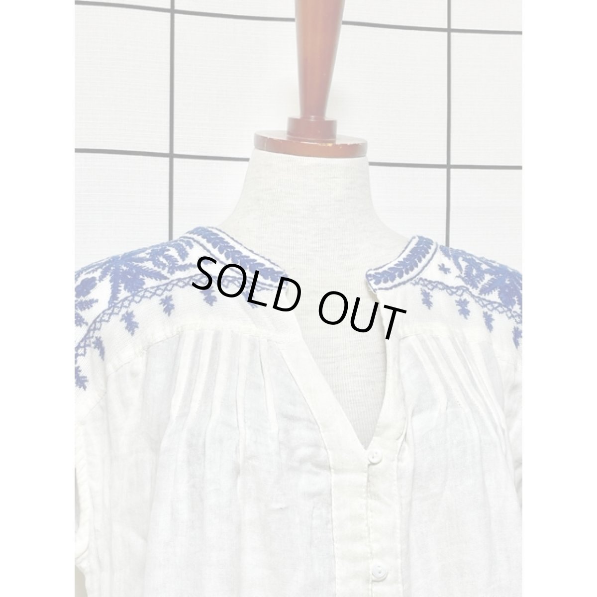 画像6: 刺繍 レトロ アメリカ古着 半袖 シャツ ヴィンテージブラウス (6)