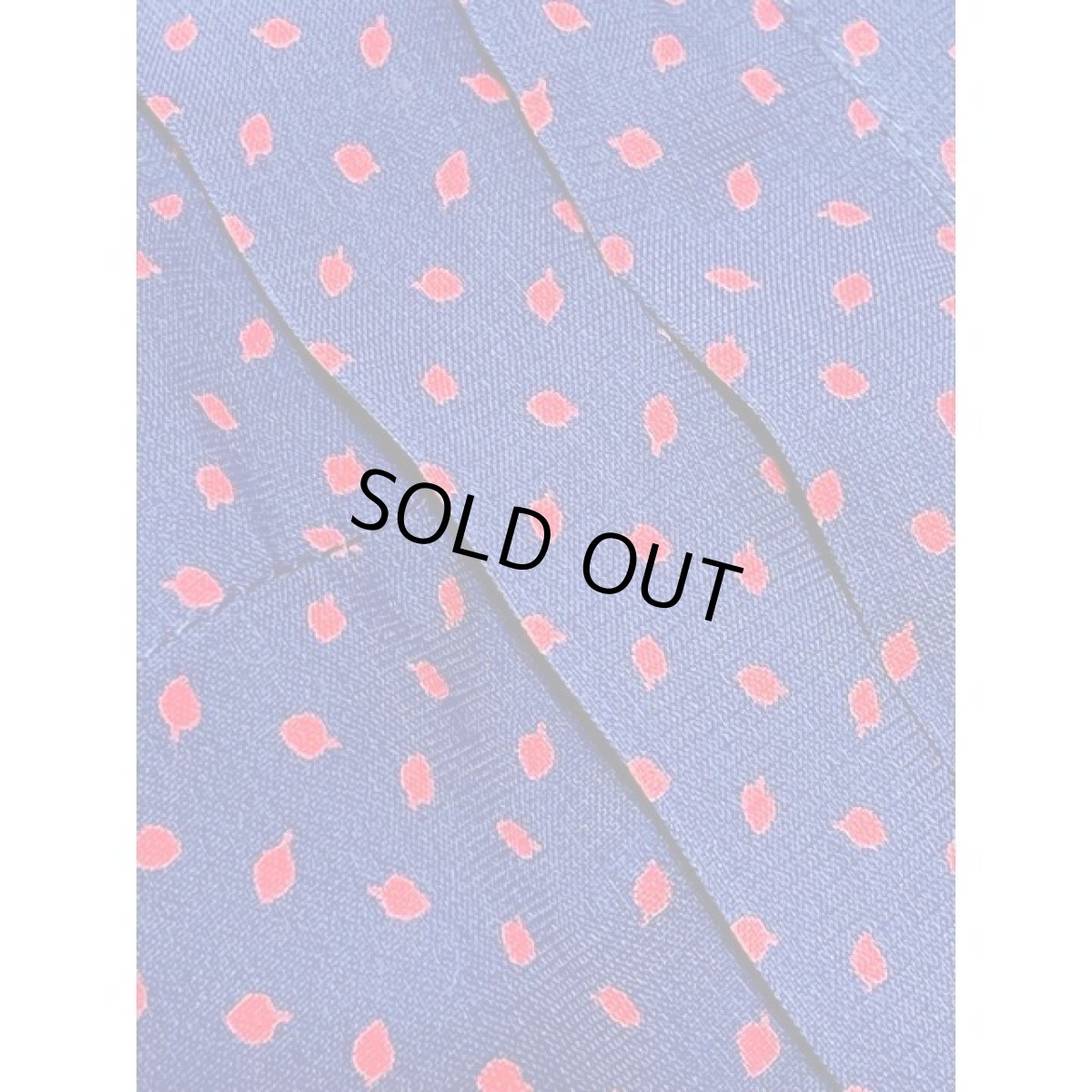 画像11: リーフモチーフプリント 前開き ネイビー ホワイト襟 レトロ 長袖 アメリカ古着 ヴィンテージワンピース (11)