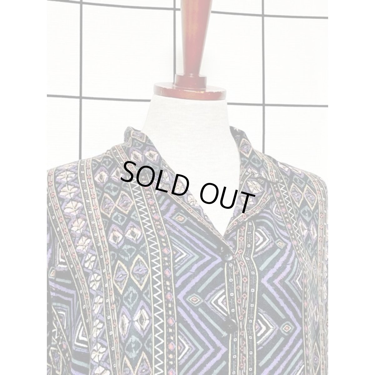 画像5: フォークロア模様 前開き India レトロ 古着 ノースリーブ ヴィンテージワンピース (5)