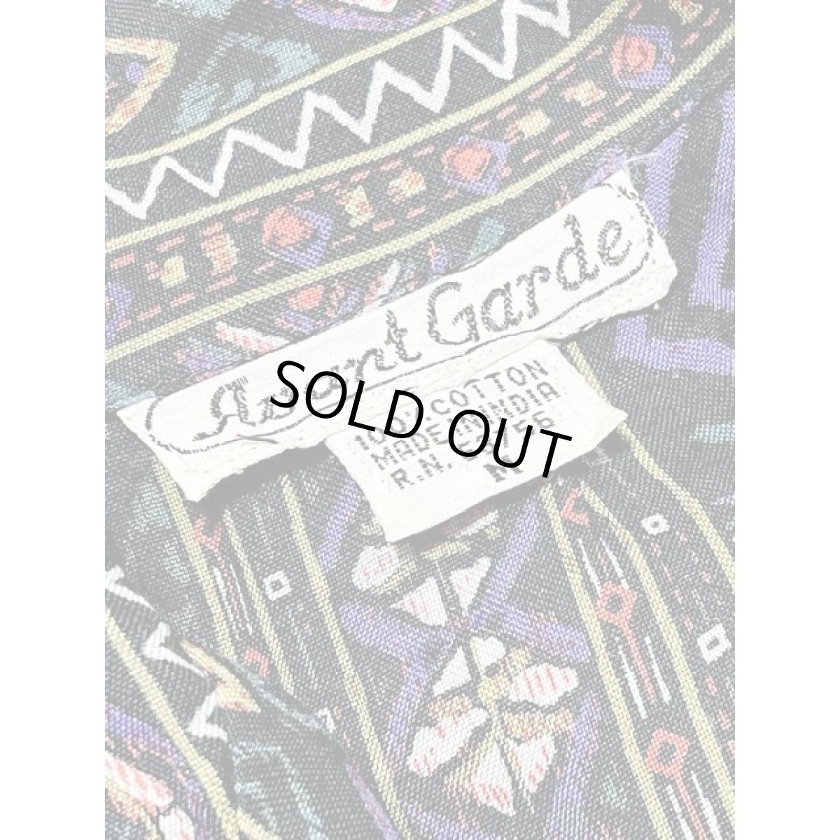 画像12: フォークロア模様 前開き India レトロ 古着 ノースリーブ ヴィンテージワンピース (12)