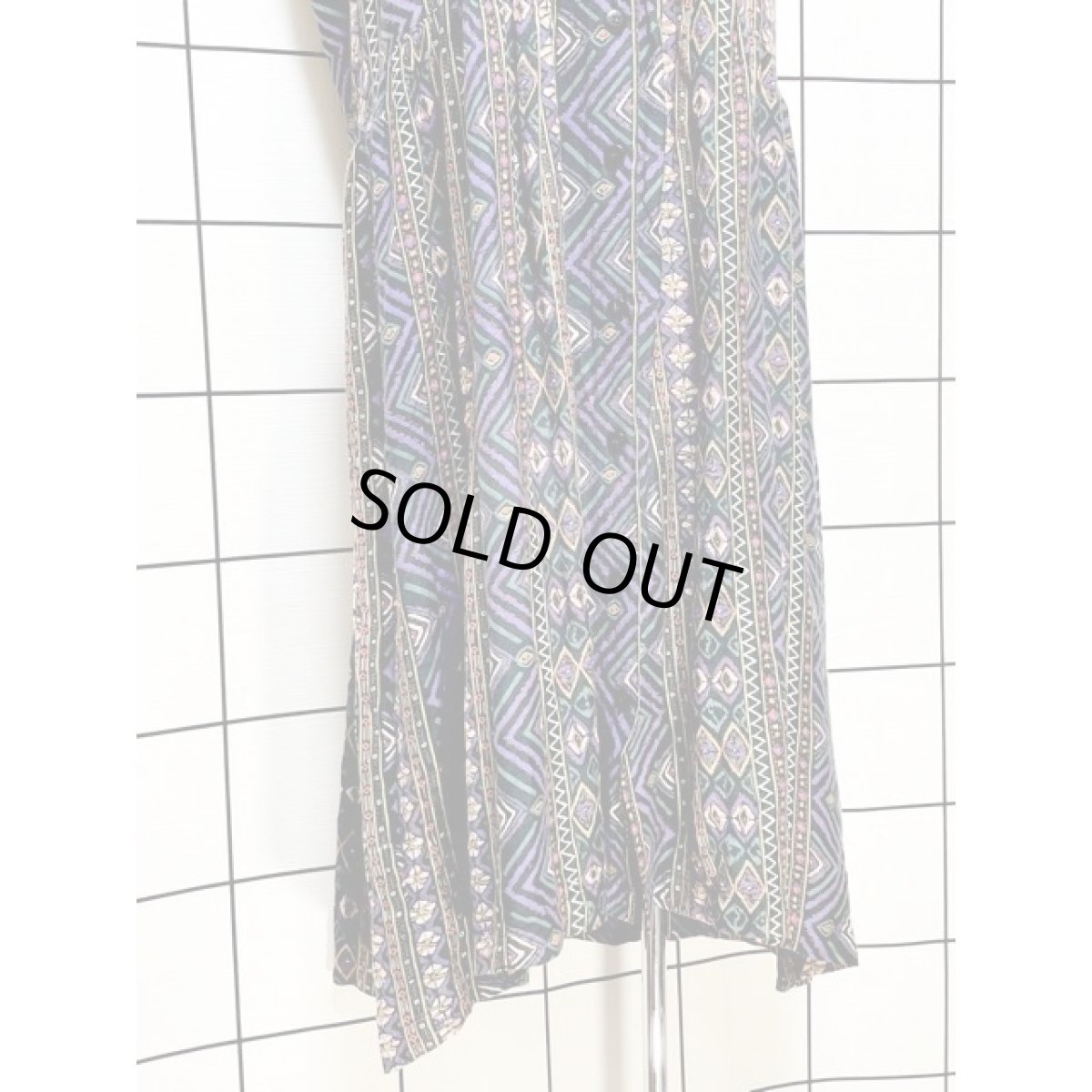 画像8: フォークロア模様 前開き India レトロ 古着 ノースリーブ ヴィンテージワンピース (8)