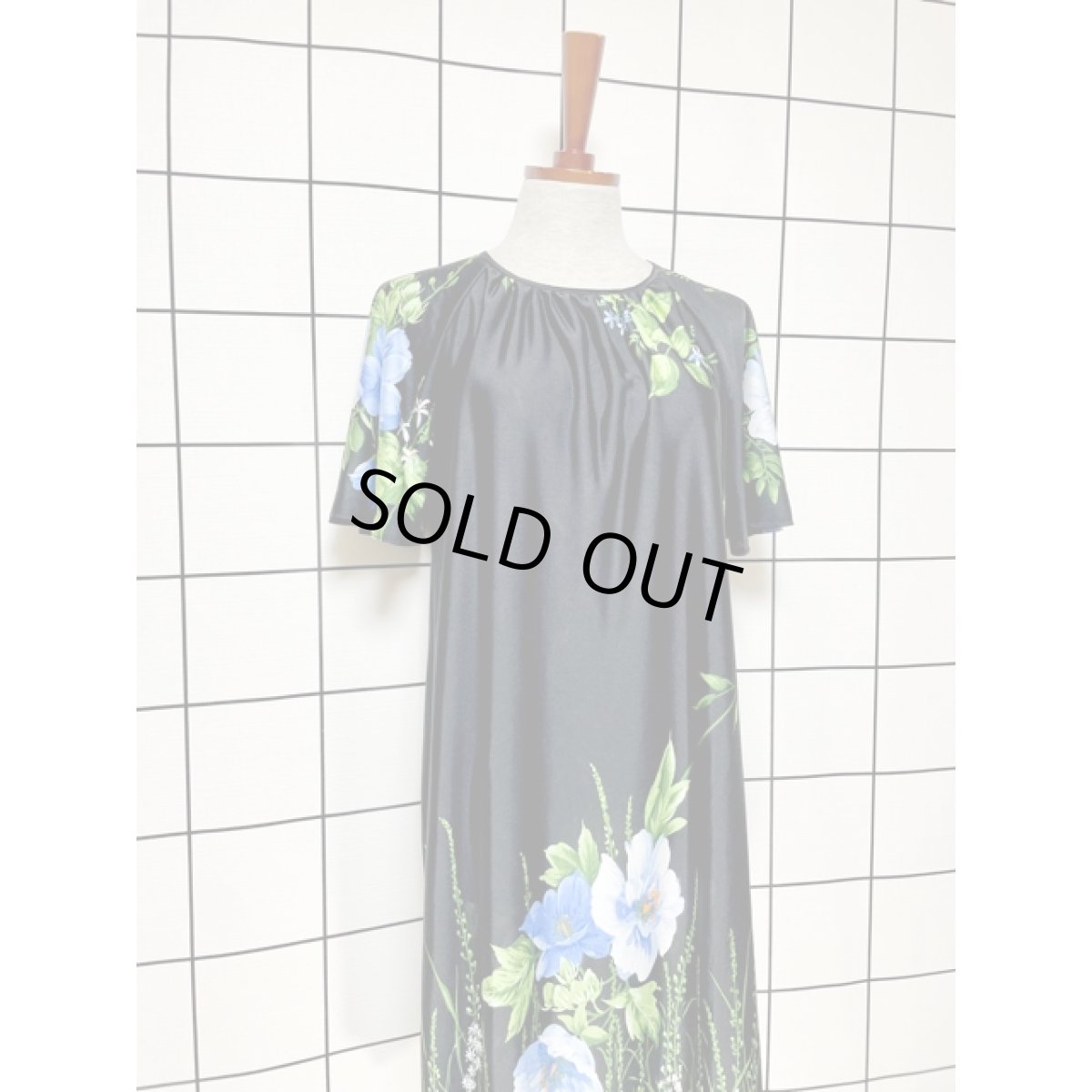 画像3: ボタニカル柄フレア半袖 レトロ ヨーロッパ古着 ヴィンテージワンピース (3)