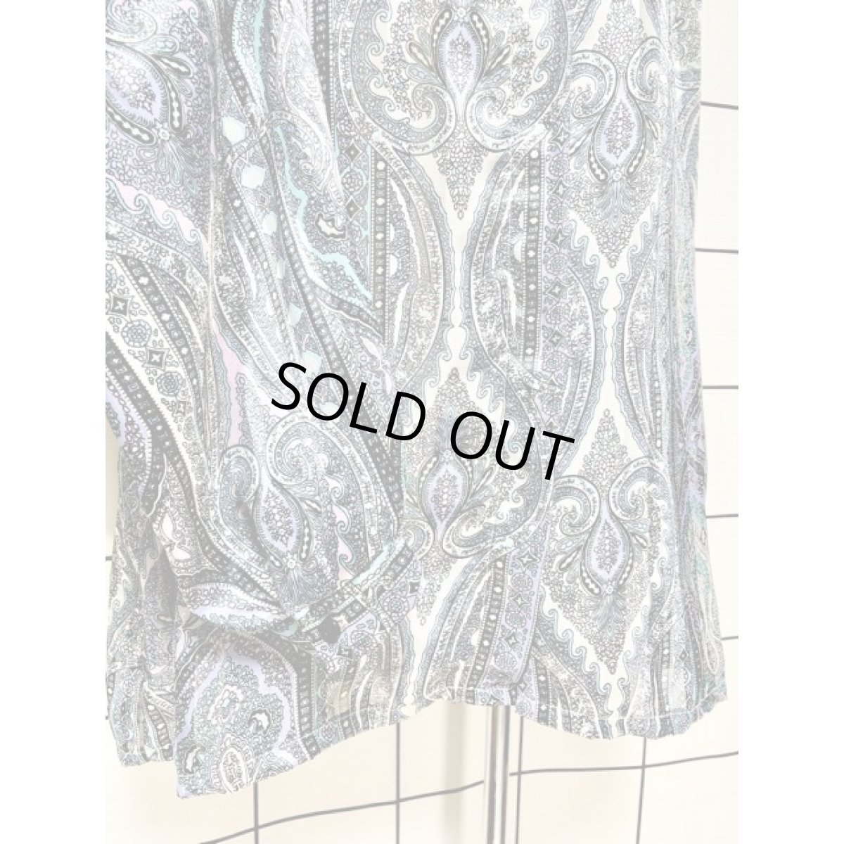 画像7: オリエンタル調プリント シングルタイ ブラウス アメリカ 古着 ヴィンテージ 長袖 シャツ (7)