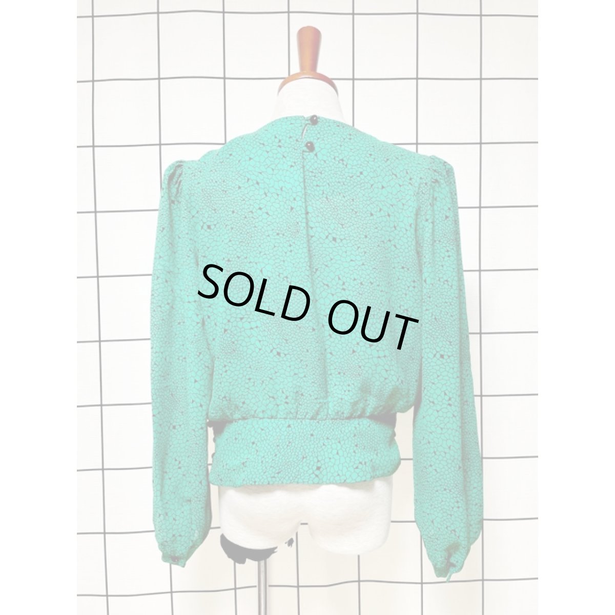 画像2: ウエストリボン パフスリーブ プルオーバー アメリカ古着 レトロ シャツ トップス (2)