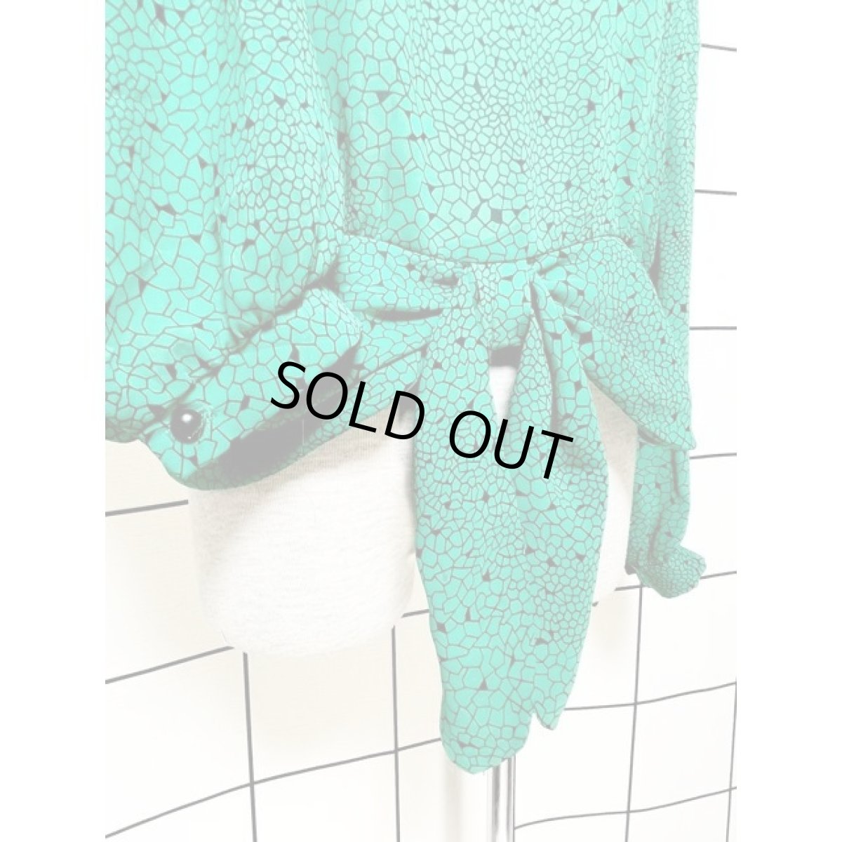 画像7: ウエストリボン パフスリーブ プルオーバー アメリカ古着 レトロ シャツ トップス (7)