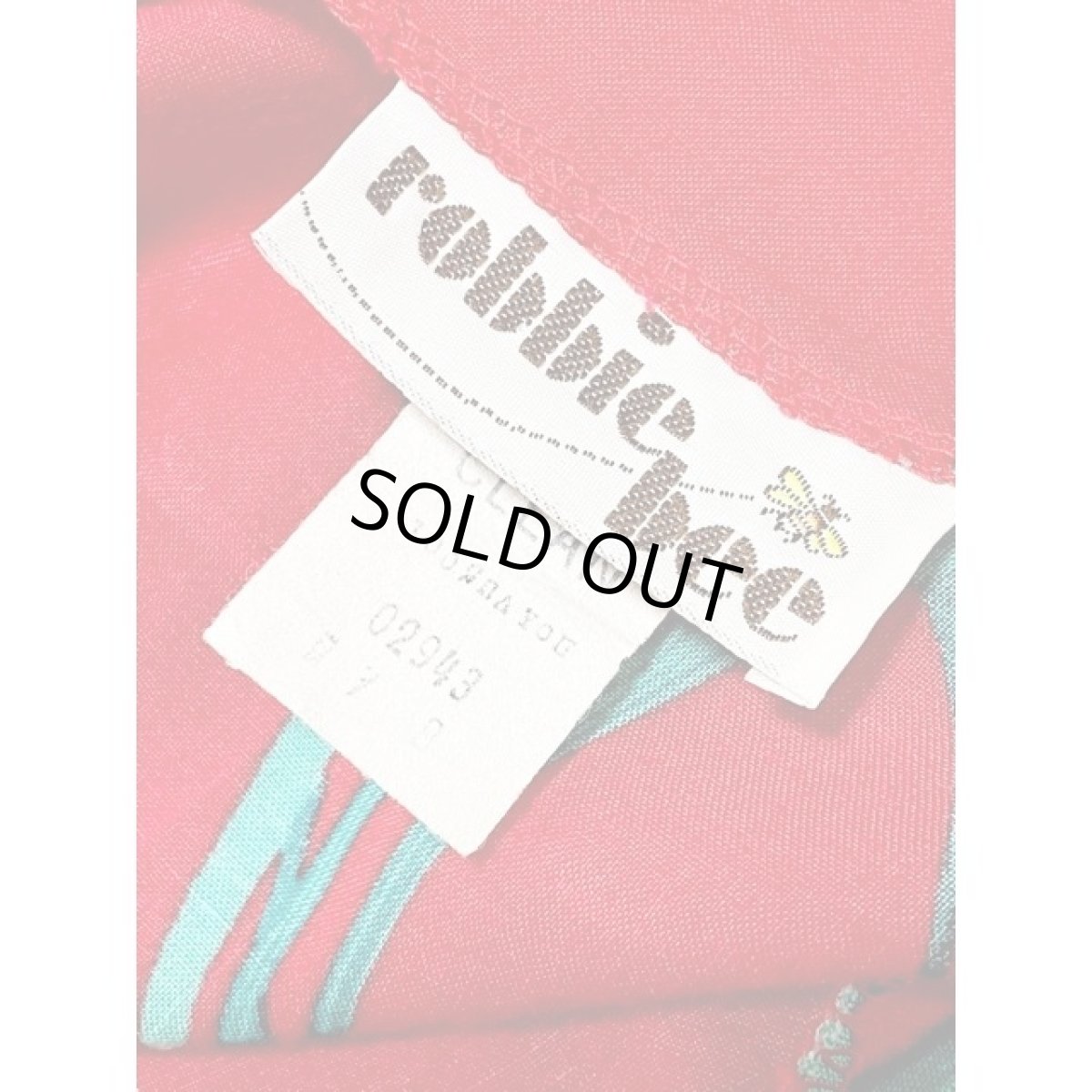 画像17: 花柄 バックリボン レッド レトロ アメリカ古着 ヴィンテージワンピース (17)