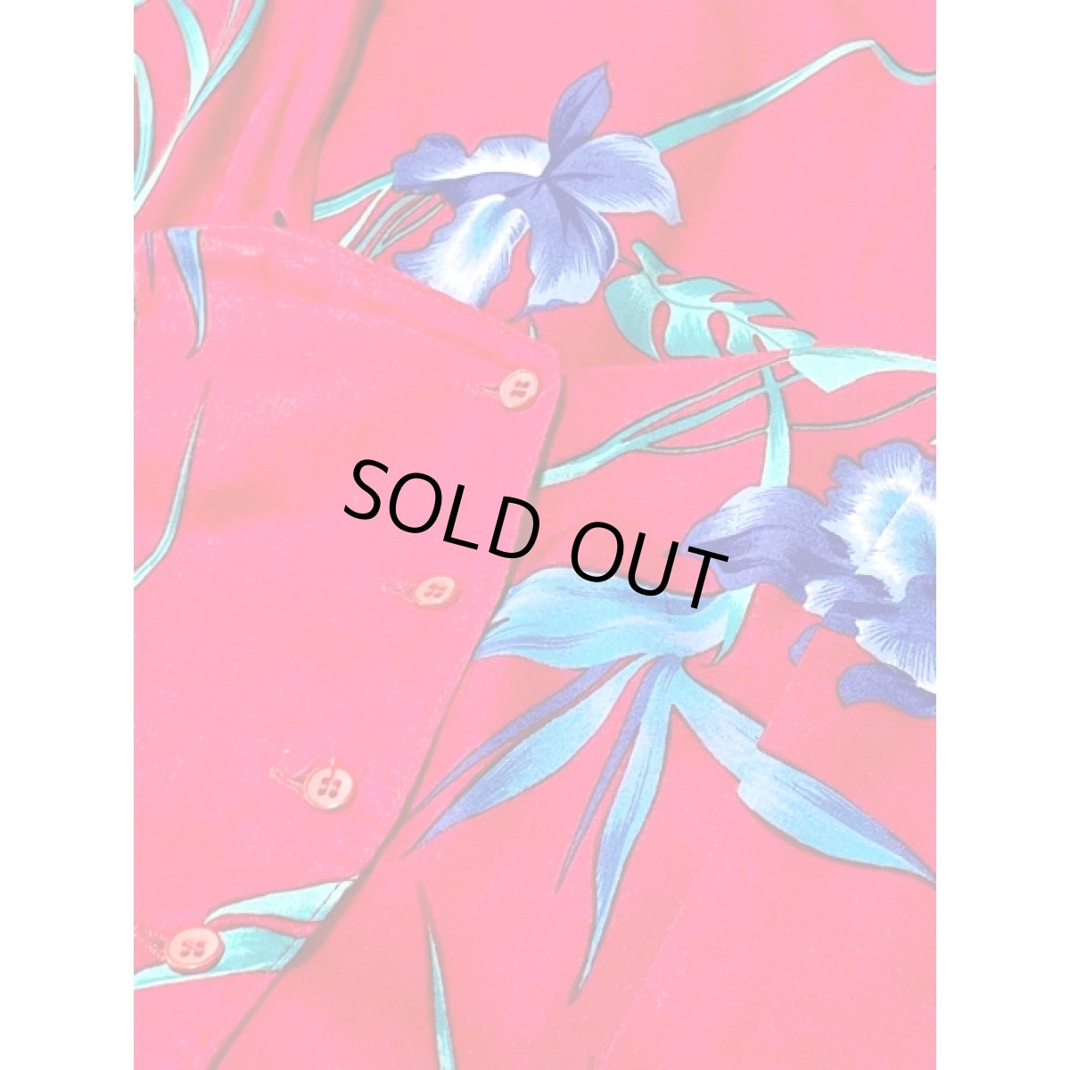 画像13: 花柄 バックリボン レッド レトロ アメリカ古着 ヴィンテージワンピース (13)