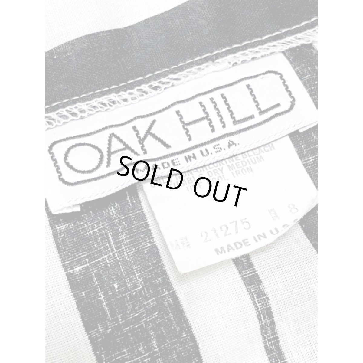 画像10: ストライプ柄 ホワイト ブラック アメリカ古着 半袖 シャツ ヴィンテージブラウス (10)