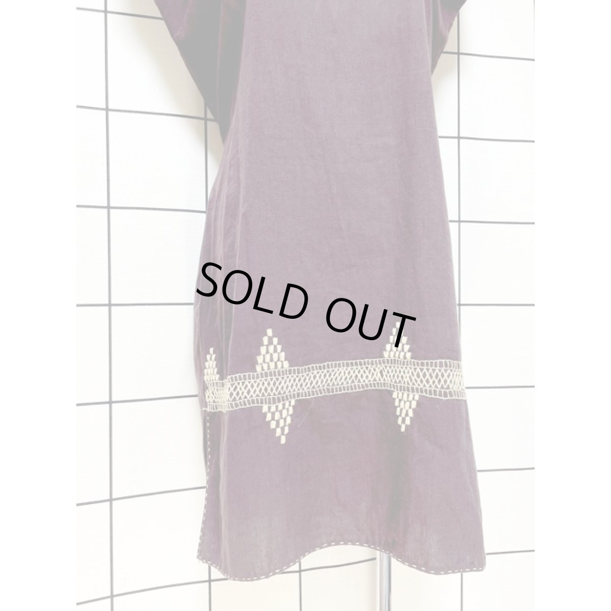 画像9: 刺繍 ブラウン ワンピース レトロ アメリカ古着 ヴィンテージ (9)