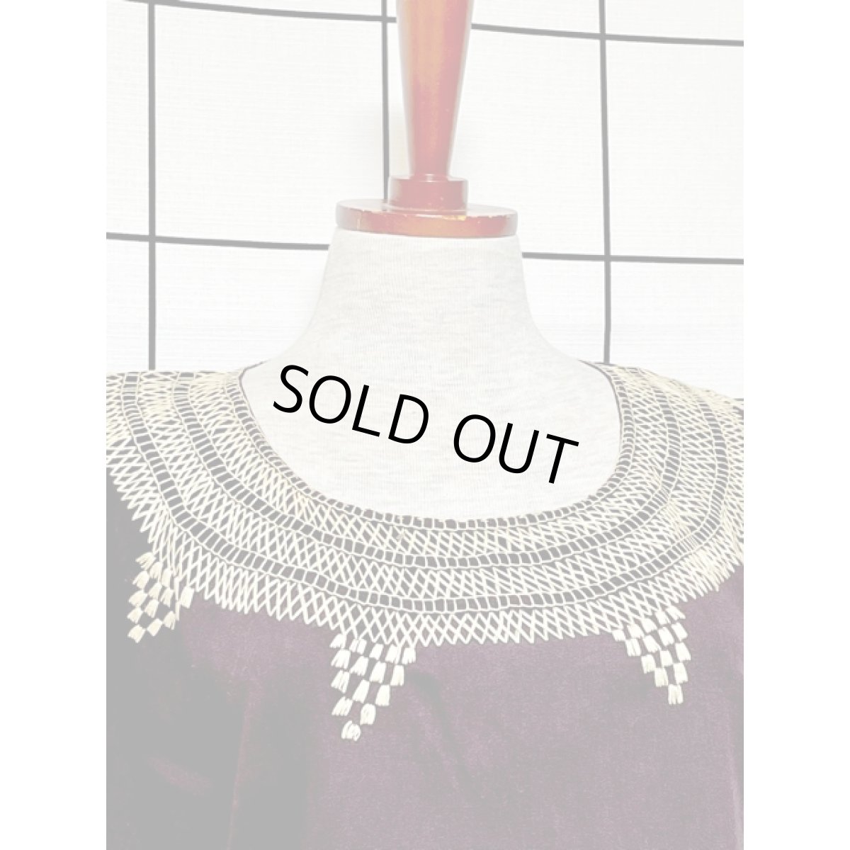 画像7: 刺繍 ブラウン ワンピース レトロ アメリカ古着 ヴィンテージ (7)