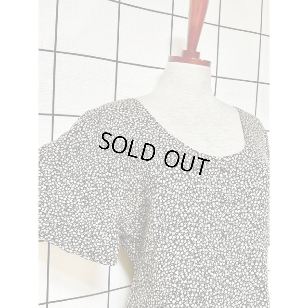 画像8: 総柄 小花柄 ワイドパンツデザイン バックリボン 半袖 レトロ ヨーロッパ古着 ジャンプスーツ ヴィンテージオールインワン (8)