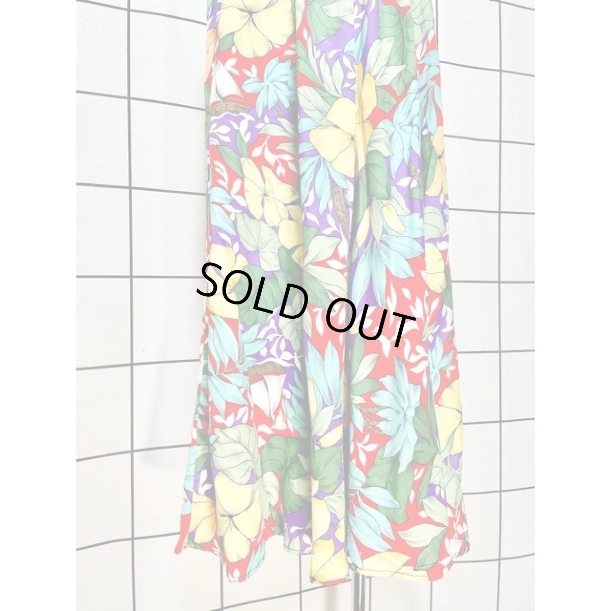 画像5: カラフル ボタニカル柄 ウエストゴム レトロ アメリカ古着 ヴィンテージロングスカート (5)