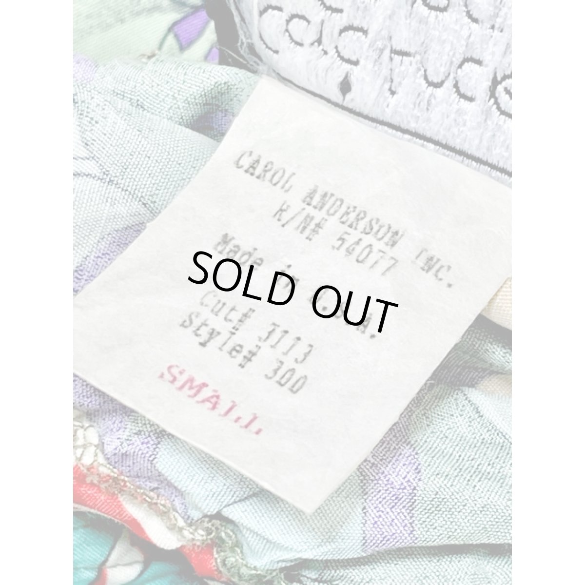 画像12: カラフル ボタニカル柄 ウエストゴム レトロ アメリカ古着 ヴィンテージロングスカート (12)