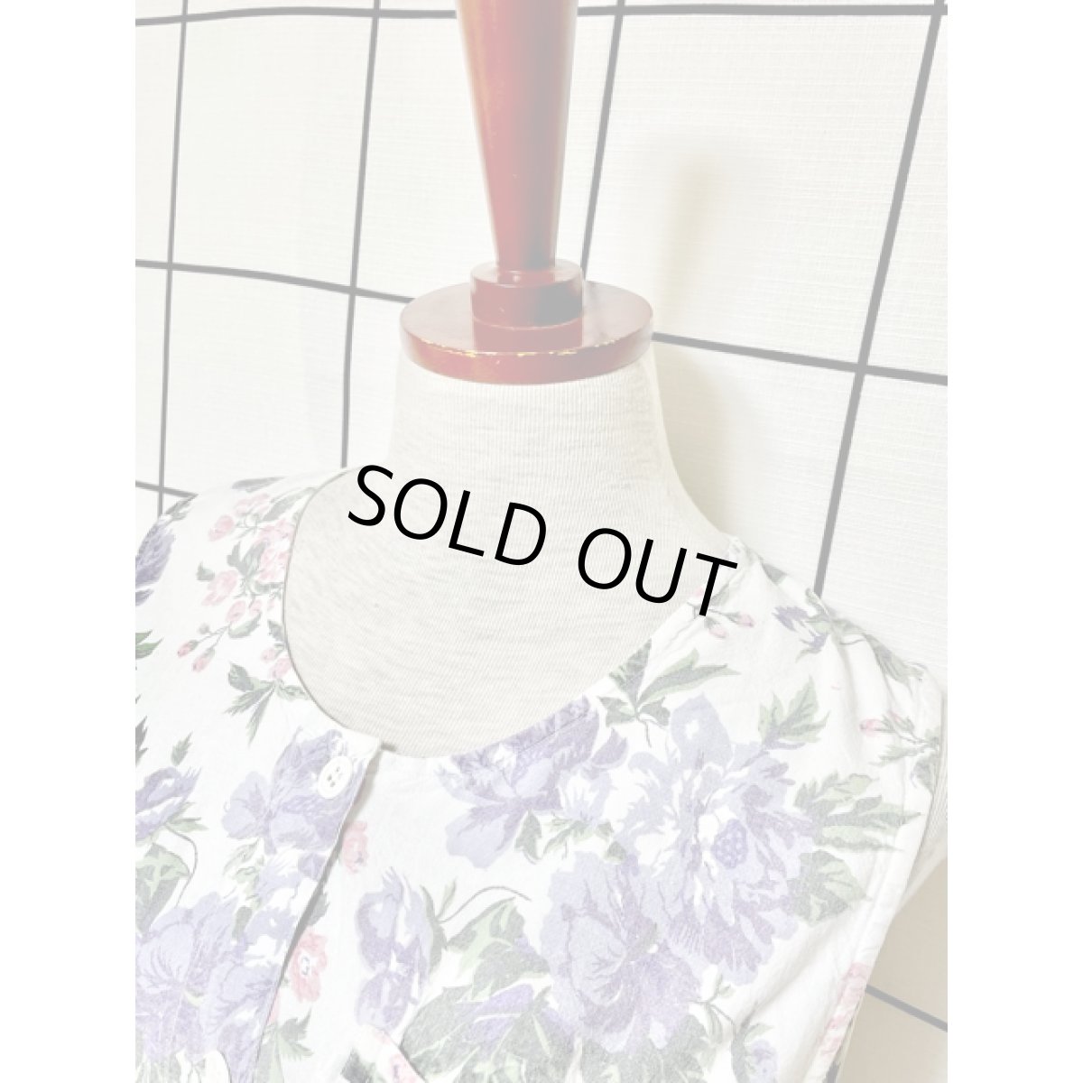 画像5: アンティークフラワー柄 ノースリーブ レトロ アメリカ古着 ヴィンテージワンピース (5)